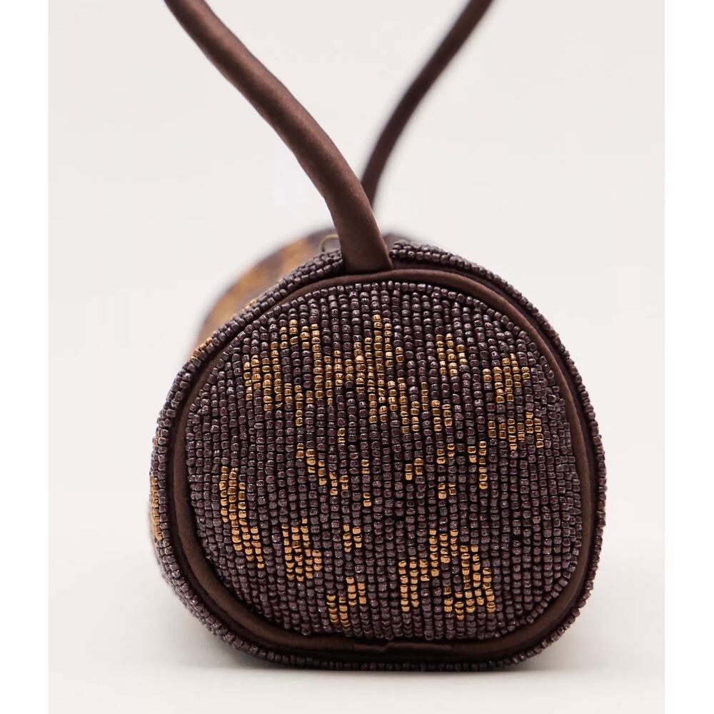 Free People Beaded Barrel Shoulder Bag – Black/Bronze – NWT $98 - Picture 2 of 10